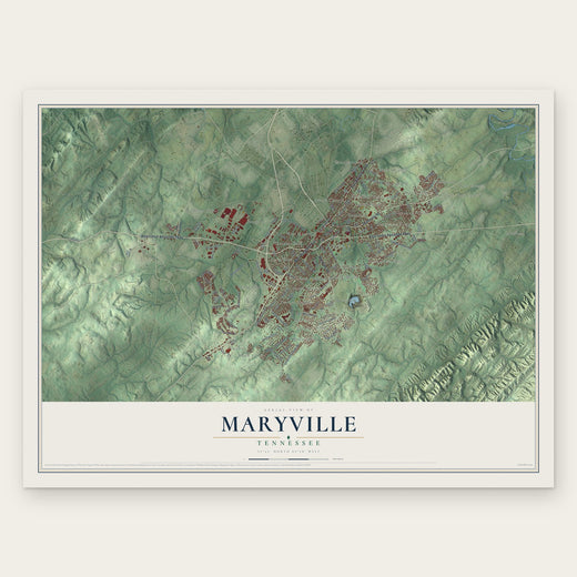 Maryville, Tennessee map print, the full design