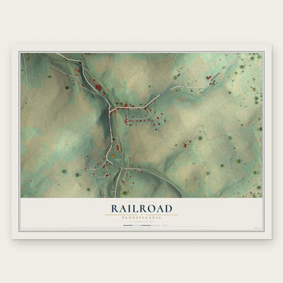 Railroad, Pennsylvania map print, the full design