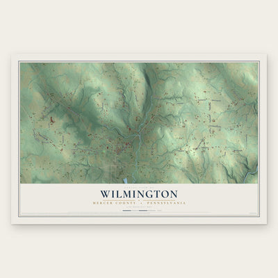 Wilmington, Mercer County, Pennsylvania map print, the full design