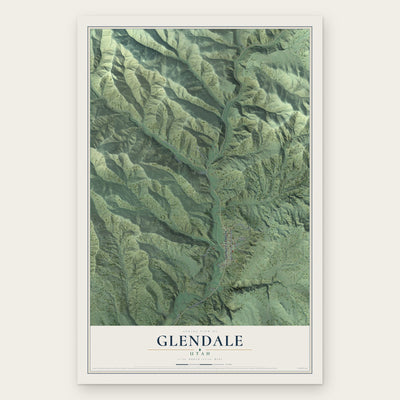 Glendale, Utah map print, the full design