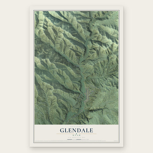 Glendale, Utah map print, the full design