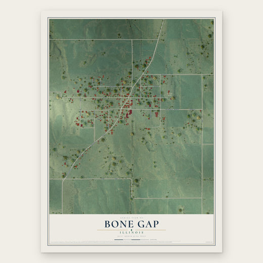 Bone Gap, Illinois map print, the full design