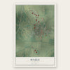 Halls, Tennessee map print, the full design