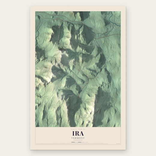 Ira, Vermont map print, the full design