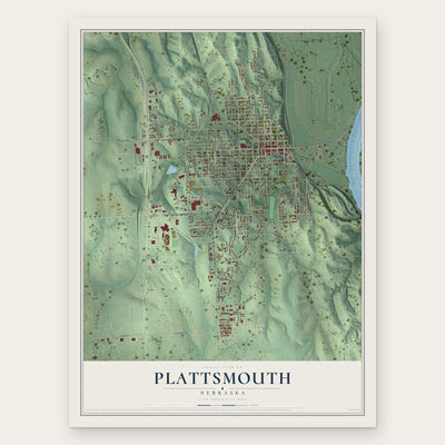 Plattsmouth, Nebraska map print, the full design