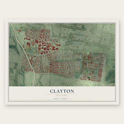 Clayton, Missouri map print, the full design