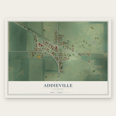 Addieville, Illinois map print, the full design