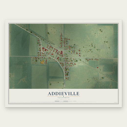 Addieville, Illinois map print, the full design