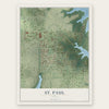 St. Paul, Texas map print, the full design