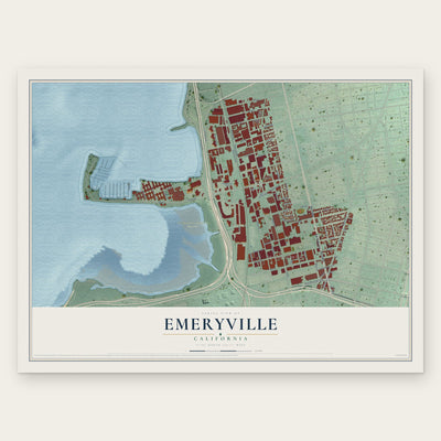 Emeryville, California map print, the full design