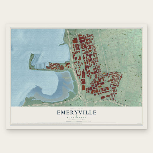Emeryville, California map print, the full design