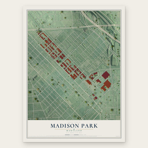 Madison Park, Maryland map print, the full design
