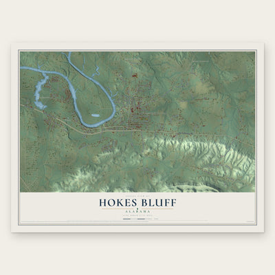 Hokes Bluff, Alabama map print, the full design