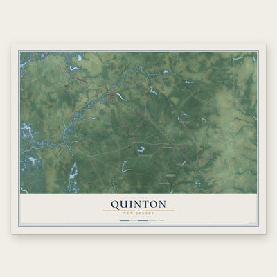 Quinton, New Jersey map print, the full design