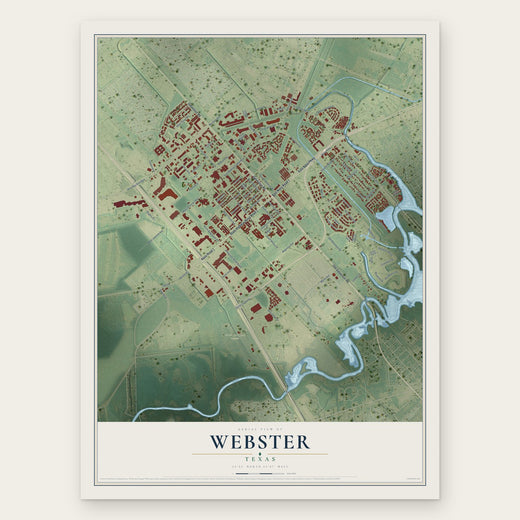 Webster, Texas map print, the full design
