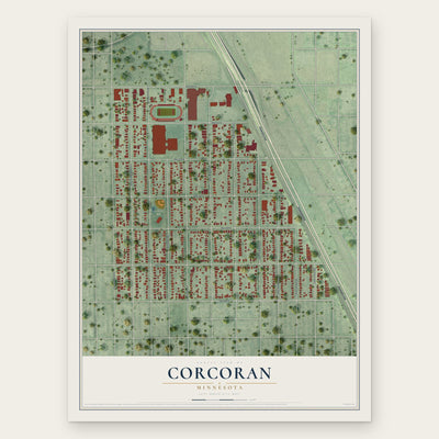 Corcoran, Minneapolis, Minnesota map print, the full design