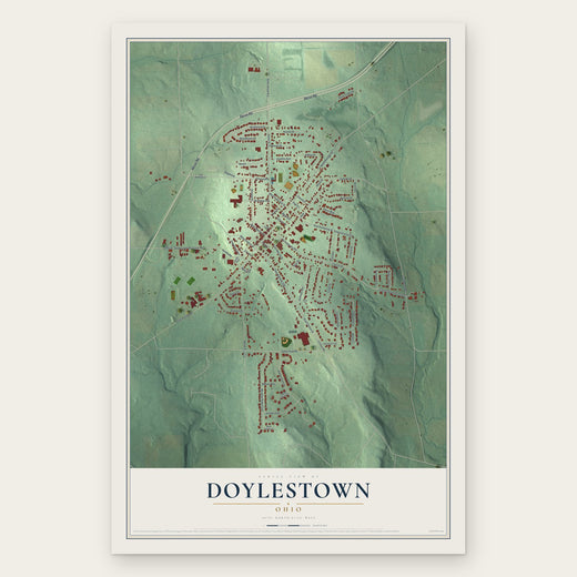 Doylestown, Ohio map print, the full design