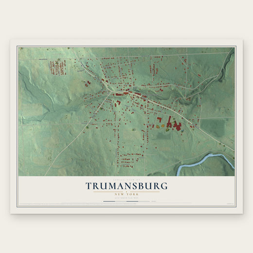 Trumansburg, New York map print, the full design