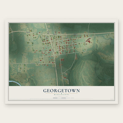 Georgetown, Mississippi map print, the full design