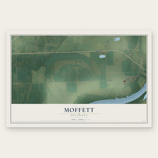 Moffett, Oklahoma map print, the full design