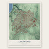 Lynnwood, Washington map print, the full design