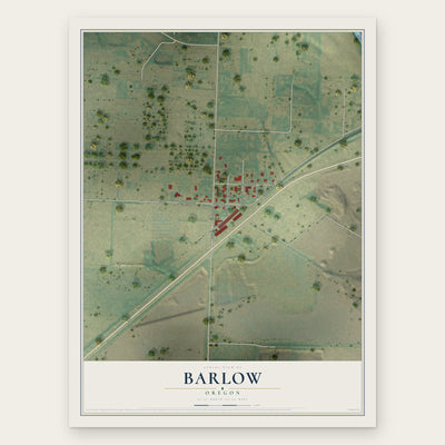 Barlow, Oregon map print, the full design
