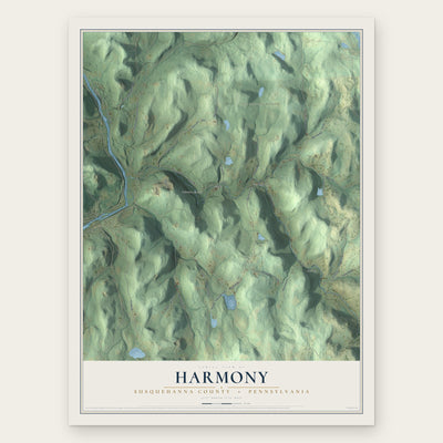 Harmony, Susquehanna County, Pennsylvania map print, the full design