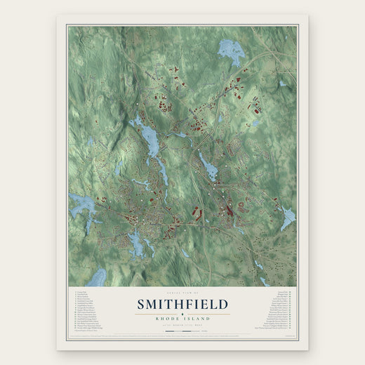 Smithfield, Rhode Island map print, the full design