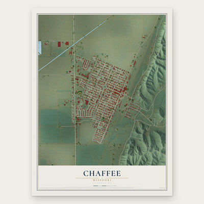 Chaffee, Missouri map print, the full design