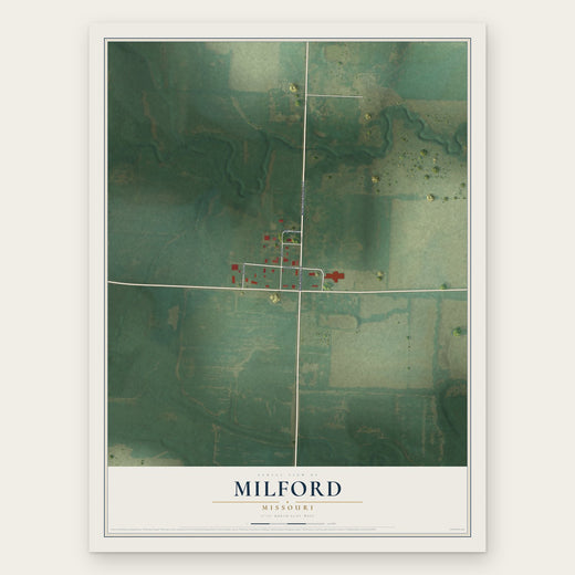 Milford, Missouri map print, the full design