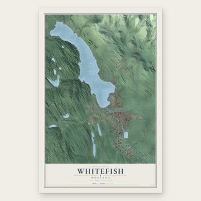 Whitefish, Montana map print, the full design