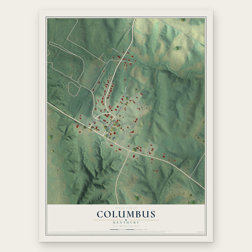 Columbus, Kentucky map print, the full design