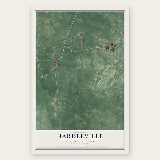 Hardeeville, South Carolina map print, the full design