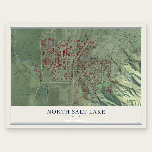 North Salt Lake, Utah map print, the full design