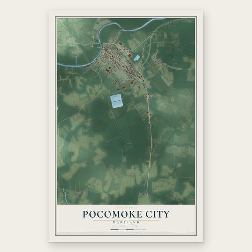 Pocomoke City, Maryland map print, the full design