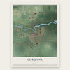 Corunna, Michigan map print, the full design