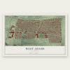 West Adams, California map print, the full design