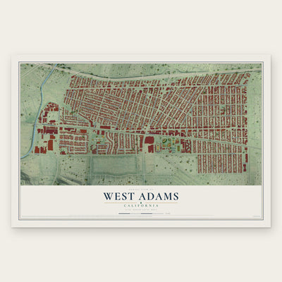 West Adams, California map print, the full design