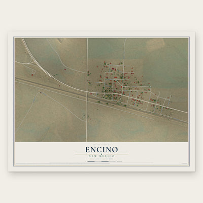 Encino, New Mexico map print, the full design