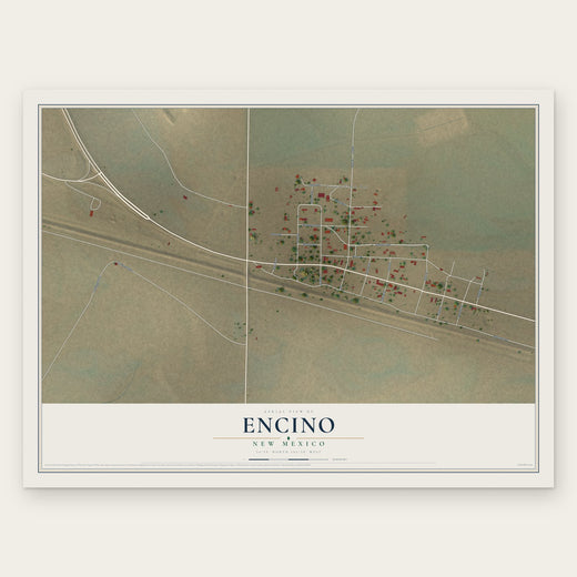 Encino, New Mexico map print, the full design