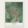 Monon, Indiana map print, the full design
