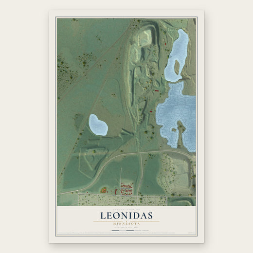 Leonidas, Minnesota map print, the full design