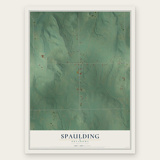 Spaulding, Oklahoma map print, the full design
