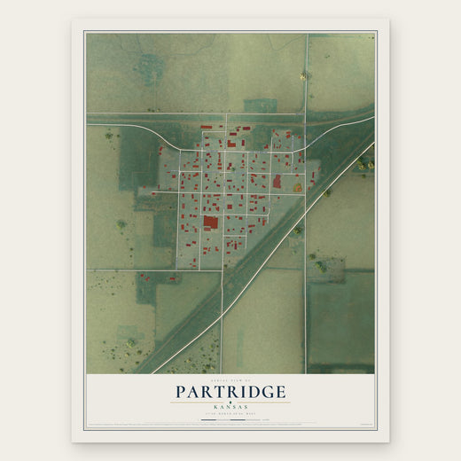 Partridge, Kansas map print, the full design