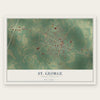 St. George, South Carolina map print, the full design