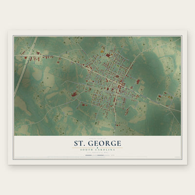 St. George, South Carolina map print, the full design