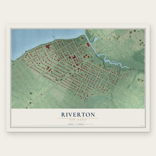 Riverton, New Jersey map print, the full design