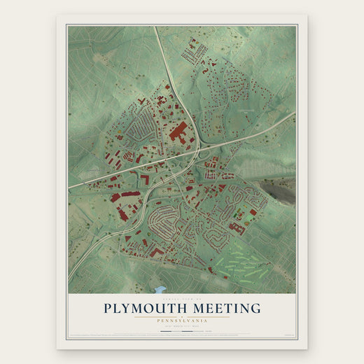 Plymouth Meeting, Pennsylvania map print, the full design