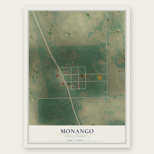 Monango, North Dakota map print, the full design