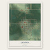 Lenora, Kansas map print, the full design